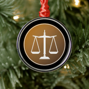 Scales of Justice Law Gifts Metal Tree Decoration