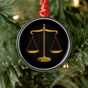 Scales of Justice Law Gifts Metal Tree Decoration