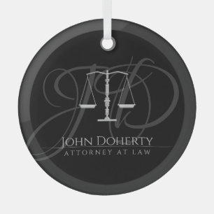 Scales of Justice   Law Glass Tree Decoration