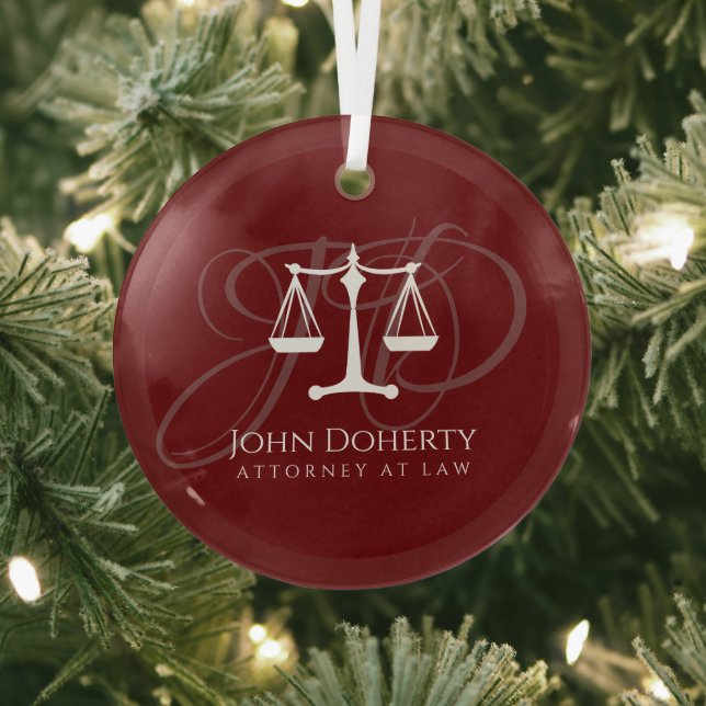 Scales of Justice | Law Glass Tree Decoration (Insitu)