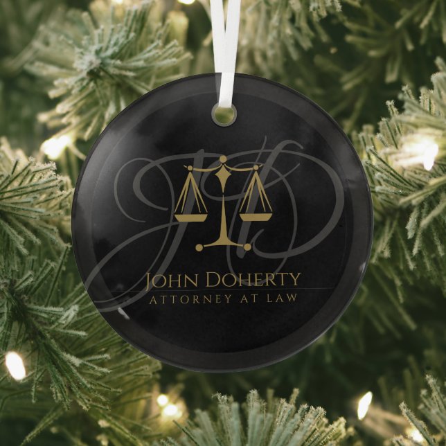Scales of Justice | Law Glass Tree Decoration (Insitu)