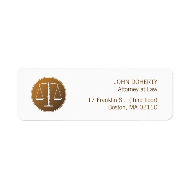 Scales of Justice Law Label (Front)