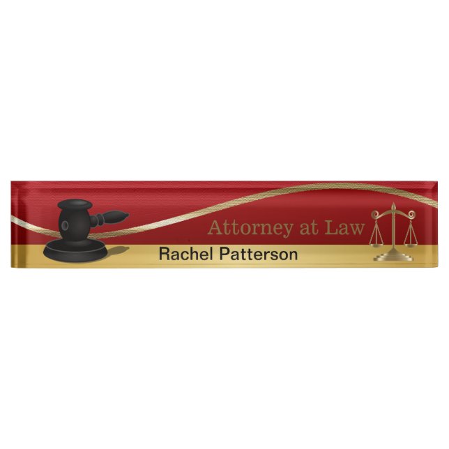 Scales of Justice | Law | Lawyer Nameplate (Front)