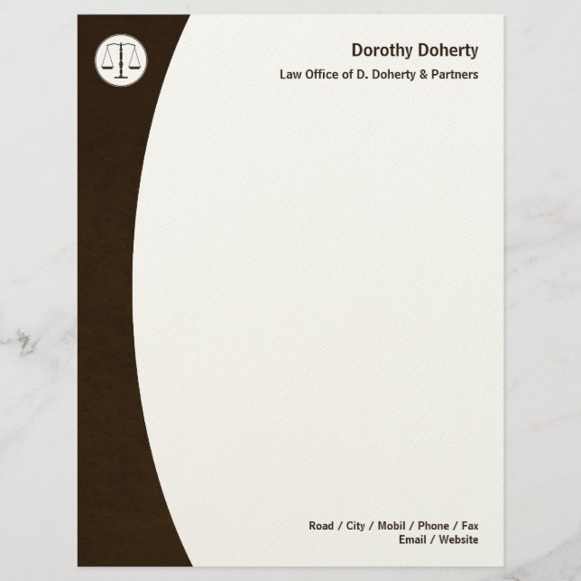 Scales of Justice LAW OFFICE Letterhead (Front)