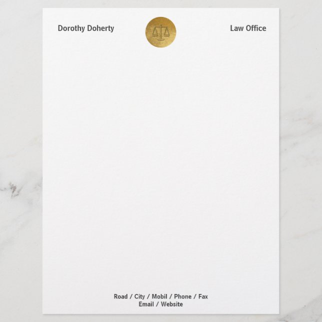 Scales of Justice | LAW OFFICE Letterhead Design (Front)