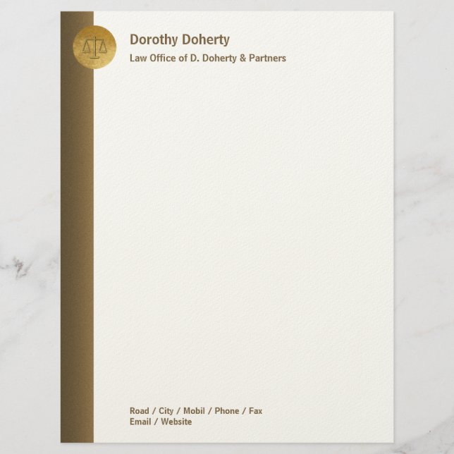 Scales of Justice LAW OFFICE Letterhead Template (Front)