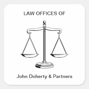 Scales of Justice   Law Office Square Sticker