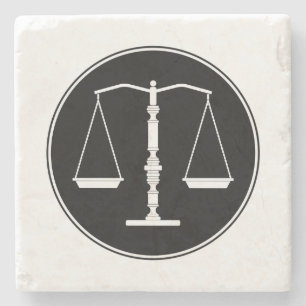Scales of Justice Law School Gifts Stone Coaster