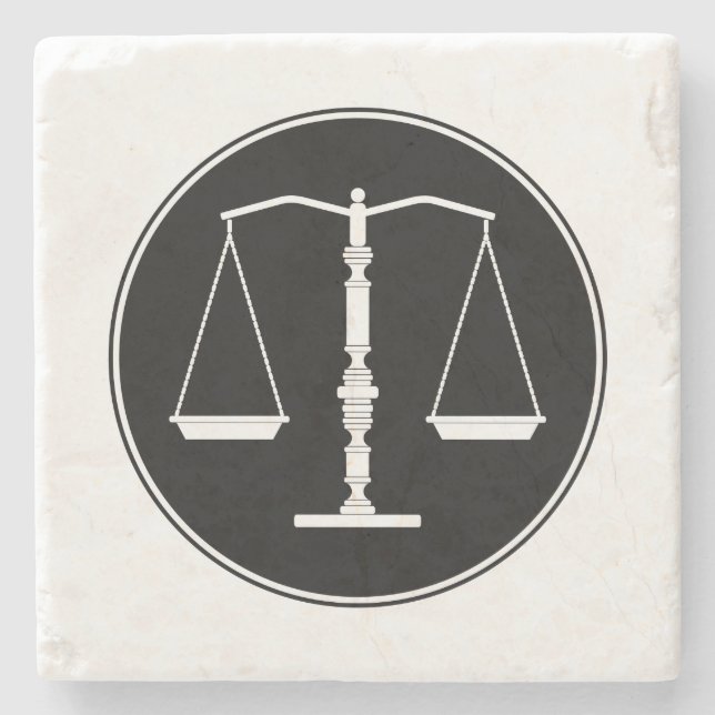 Scales of Justice | Law School Gifts Stone Coaster (Front)