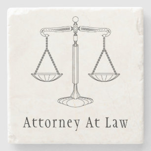 Scales of Justice Law School Gifts Stone Coaster