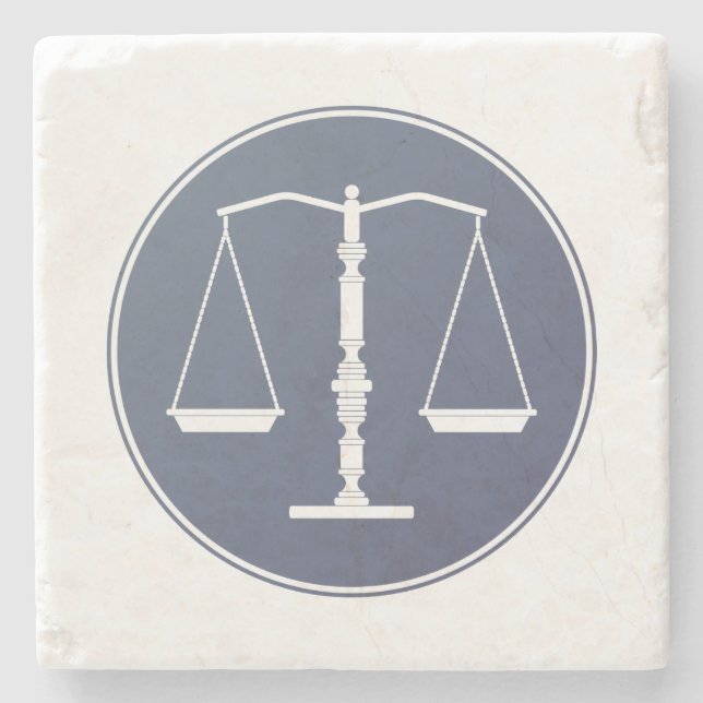 Scales of Justice | Lawer Gifts Stone Coaster (Front)