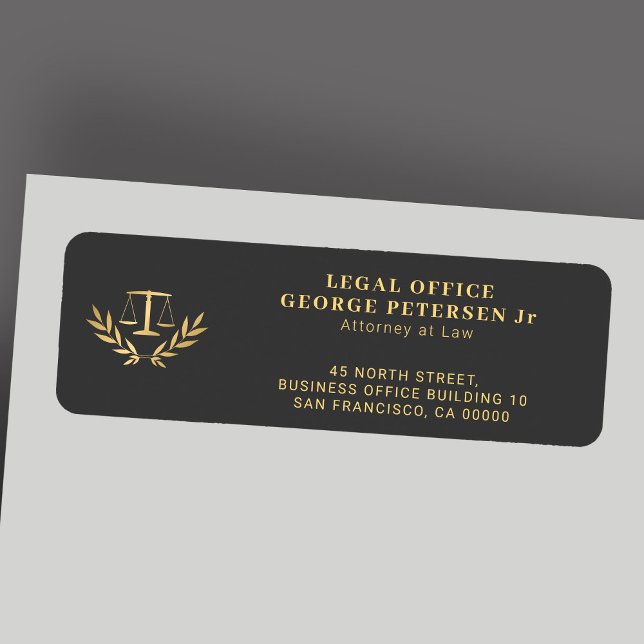 Scales of justice legal gold lawyer return address (Creator Uploaded)