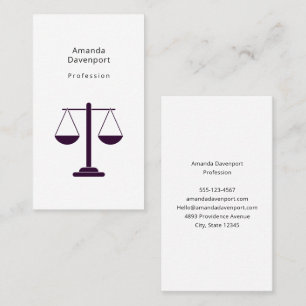 Scales of Justice Legal Services Symbol Business Card