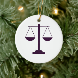 Scales of Justice Legal Services Symbol Ceramic Tree Decoration
