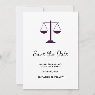 Scales of Justice Legal Services Symbol Graduation Save The Date