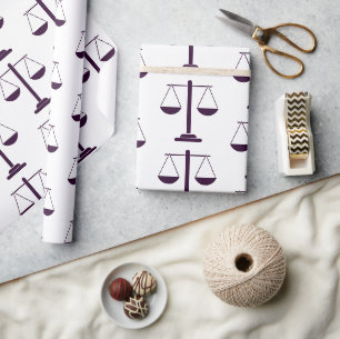 Scales of Justice Legal Services Symbol Pattern Wrapping Paper