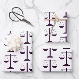 Scales of Justice Legal Services Symbol Pattern Wrapping Paper Sheet