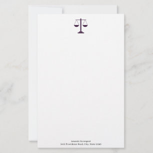 Scales of Justice Legal Services Symbol Stationery