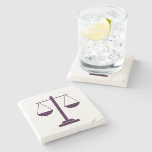 Scales of Justice Legal Services Symbol Stone Coaster