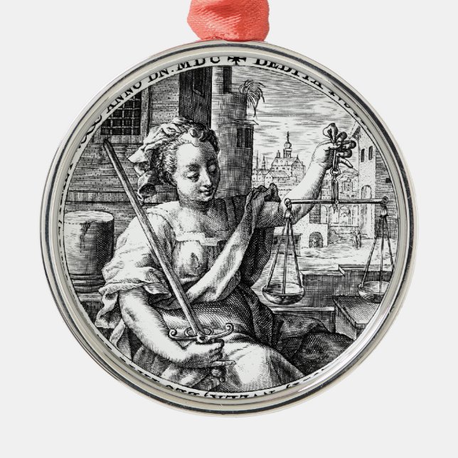 Scales of Justice Metal Tree Decoration (Front)