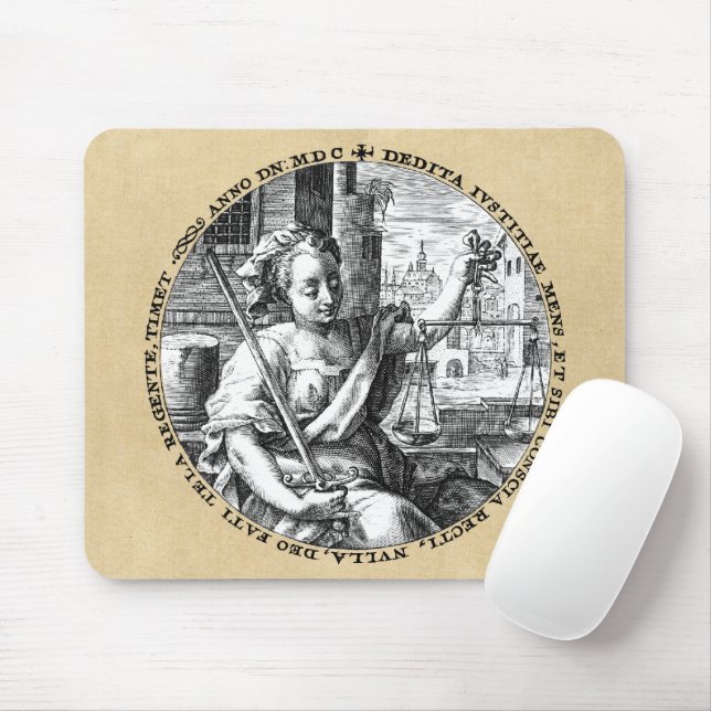 Scales of Justice Mouse Mat (With Mouse)