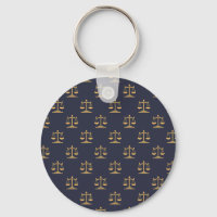Scales of Justice on a Navy background Keychain