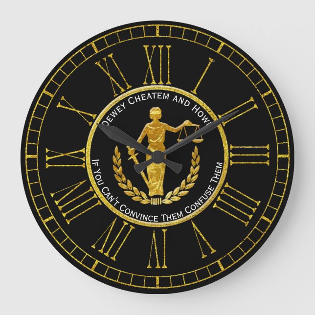 Scales of Justice Personalise Large Clock (Front)