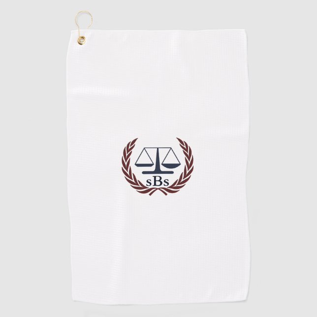 Scales of Justice Personalised Lawyer Gifts Golf Towel (Front)