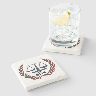 Scales of Justice Personalised Lawyer Gifts Stone Coaster