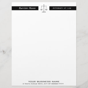 Scales of Justice Personalized Letterhead