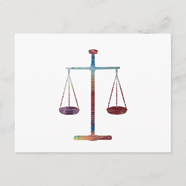 Scales of justice postcard (Front)