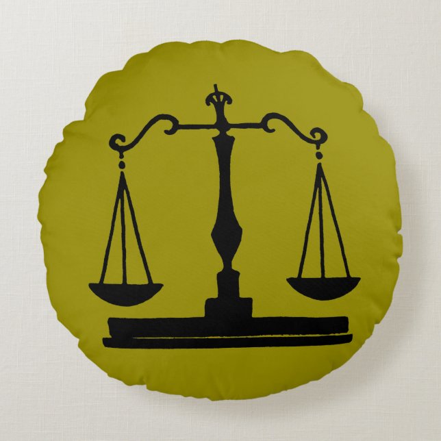 Scales Of Justice Round Cushion (Front)