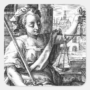 Scales of Justice Square Sticker