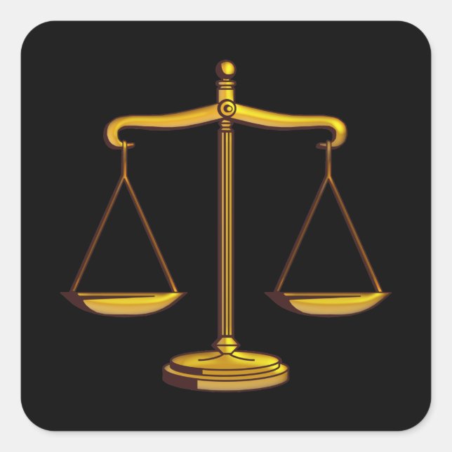 Scales of Justice Square Sticker (Front)