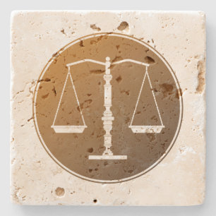 Scales of Justice Stone Coaster
