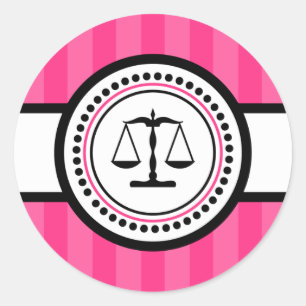 Scales Of Justice Stripes Label (Hot Pink)