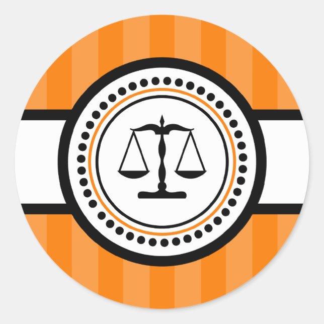 Scales Of Justice Stripes Label (Orange) (Front)