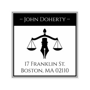 Scales of Justice Symbol return address Self-inking Stamp