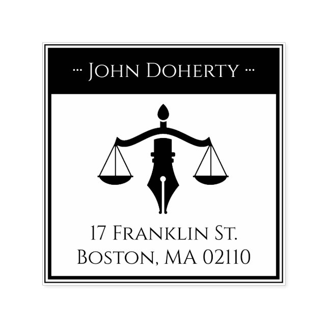 Scales of Justice Symbol | return address Self-inking Stamp (Design)