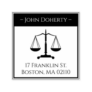 Scales of Justice Symbol   return address Self-inking Stamp