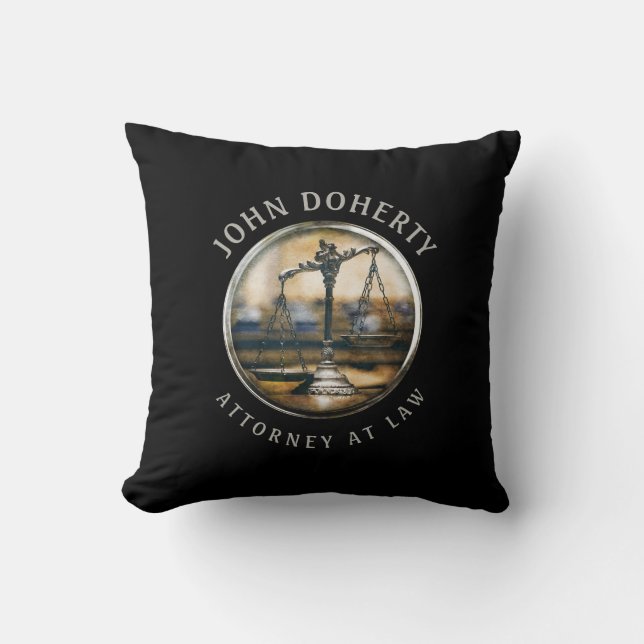 Scales of Justice Throw Pillow (Front)