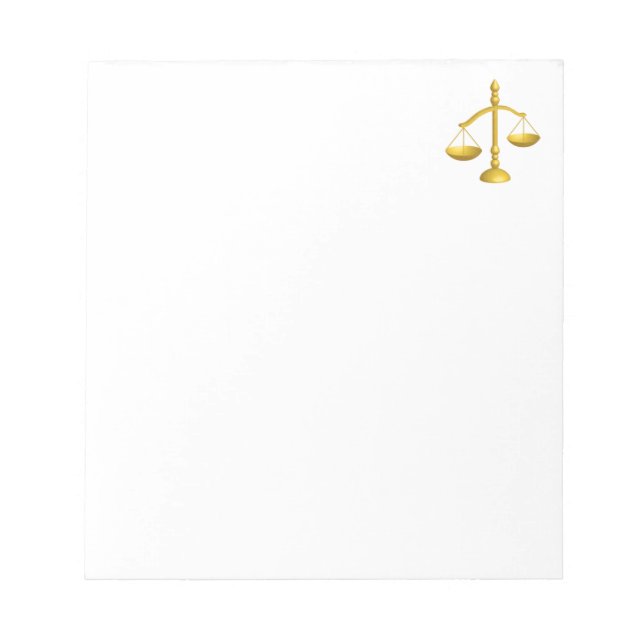 SCALES OF LAW AND JUSTICE NOTEPAD (Front)