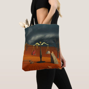 Scales of Truth – Surreal Desert Symbolism Tote Bag