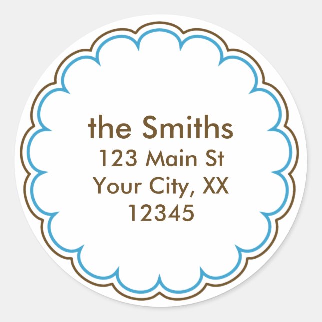 Scallop Address Stickers in Blue (Front)