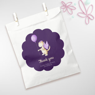 Scallop Dark Purple Dragon Theme Baby Shower Favour Bags