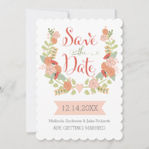 Scallop Edge Floral Save the Date