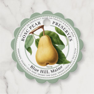Scallop Elegant Pear Preserves Gift Tag Pale Green