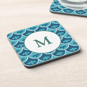 Scallop Floral Custom Colours Monogrammed Coaster
