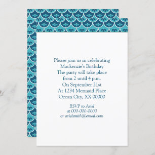 Scallop Floral Pattern Custom Colours Party Invitation