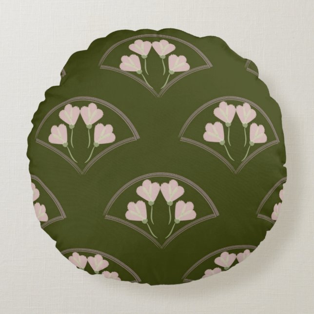 "Scallop Garden" Round Cushion (Front)